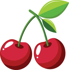 Colorful and stylish Cherry fruits vector illustration, Cherry vector graphics icon design, Vintage and retro Cherry vector graphics resource, Cherry editable vector art