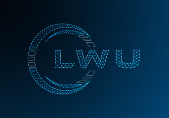 LWU low poly letter logo vector design. LWU lower poly logo design. Low poly logo.
