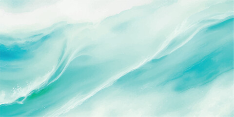 Tranquil watercolor sea texture featuring light blue and green hues. Hand-painted abstract art perfect for backgrounds, invitations, and creative projects.
