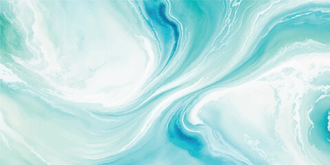 Obraz premium A peaceful abstract watercolor background in soft blue and green tones, resembling the calm ocean. Ideal for web design, stationery, and digital backdrops. 