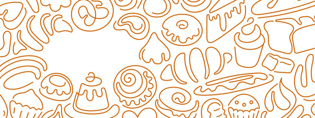 Bakery template. Bread, croissant, bread. Backdrop