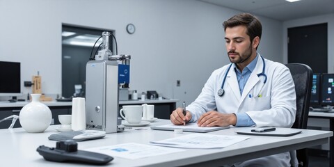 3D Printing in Healthcare - Doctor Using 3D Printer to Create Custom Prosthetics A doctor is using a 3D printer