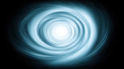 Abstract Blue Swirl: Dynamic Vortex of Light and Energy on Black Background