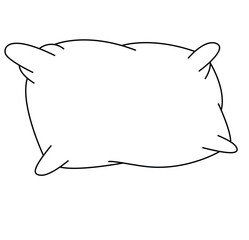 Cute cartoon hand drawn vector pillow outline.