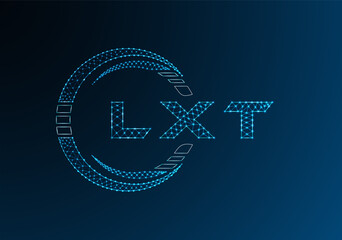 LXT low poly letter logo vector design. LXT lower poly logo design. Low poly logo.