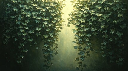 Lush foliage drapes a sunlit pathway