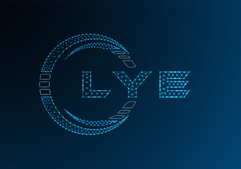 LYE low poly letter logo vector design. LYE lower poly logo design. Low poly logo.