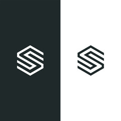 Simple SS hexagon logo, modern, clean, bold, minimal, perfect for business and tech branding