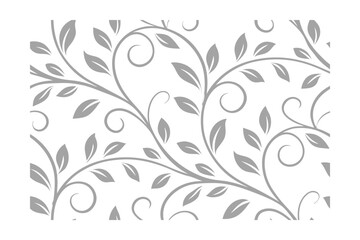Gray floral pattern with leaves swirls on a decorative design element vector 1