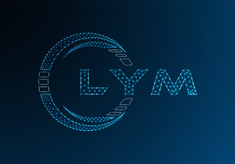 LYM low poly letter logo vector design. LYM lower poly logo design. Low poly logo.