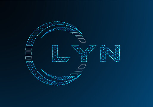 LYN low poly letter logo vector design. LYN lower poly logo design. Low poly logo.
