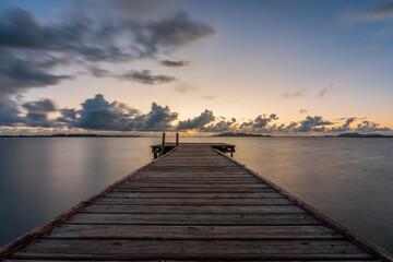 Obraz premium sunset on the pier
