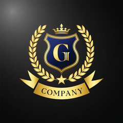 Luxury Royal Crest Logo Design with Initial Letter for Corporate Identity