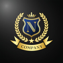 Luxury Royal Crest Logo Design with Initial Letter for Corporate Identity