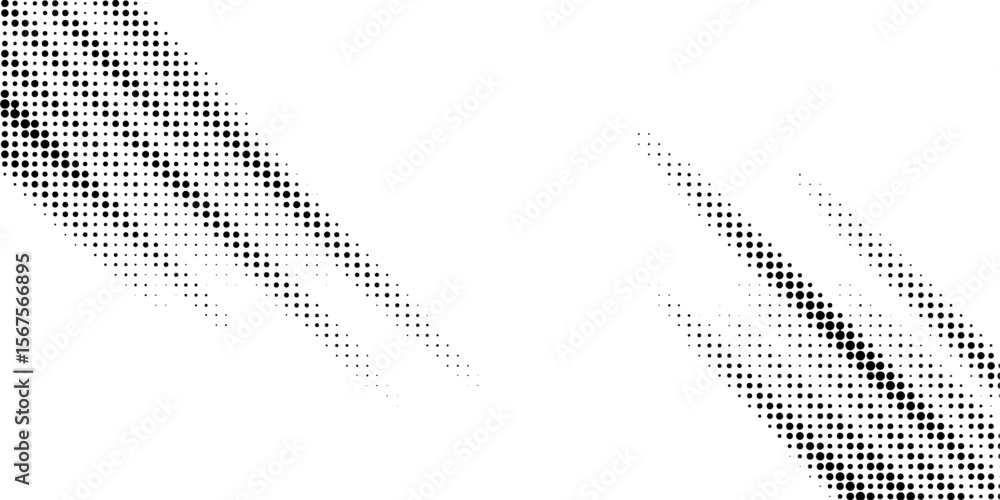 Aufkleber diagonal black halftone line effect on white background for modern design use.