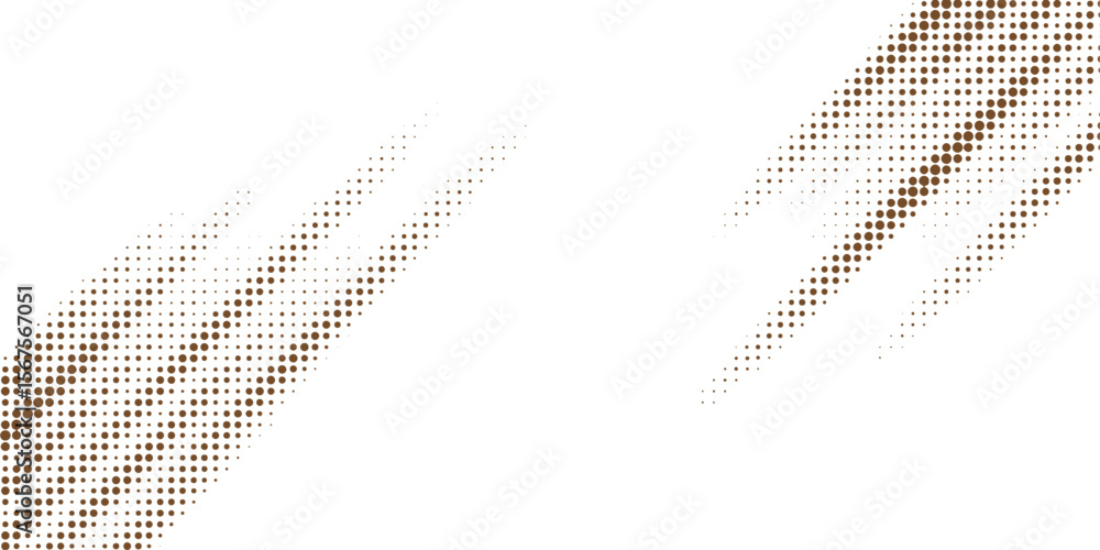 Poster diagonal brown halftone dot texture on white background for retro design use.