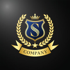 Luxury Royal Crest Logo Design with Initial Letter for Corporate Identity