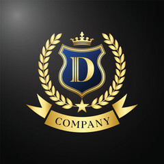 Luxury Royal Crest Logo Design with Initial Letter for Corporate Identity