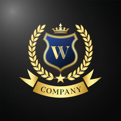 Luxury Royal Crest Logo Design with Initial Letter for Corporate Identity