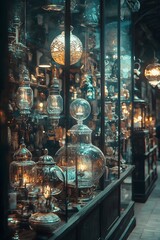 Fototapeta premium Antique shop owner's precious display under soft light