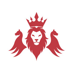 Lion With Crown Above Spread Wings