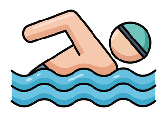 Swimmer in water with cap, symbolizing aquatic sports, fitness, and recreational swimming
