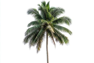 Coconut tree in botanical format isoleted on white background