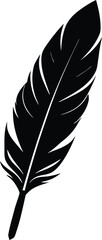 Obraz premium Single black feather quill pen writing symbol