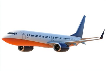 Obraz premium Commercial Jet isolated in 3d cartoon character on white background