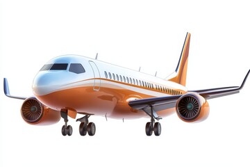 Obraz premium Commercial Jet isolated in 3d cartoon character on white background