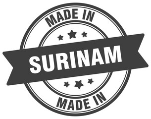 Fototapeta premium Made in Surinam round sign. Made in Surinam stamp.