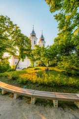 Tihany in Hungary. Benedictine Monastery of Tihany Abbey near Lake Balaton.