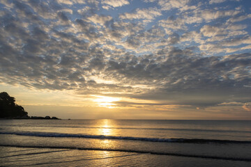 Morning in Teluk Cempedak beach in Kuantan, Malaysia.
