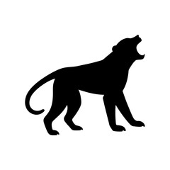 Obraz premium Loud Black Silhouette Howler Monkey Howling Tropical Primate Sound