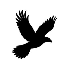 Obraz premium Powerful Black Silhouette Harpy Eagle Flying Majestic Bird of Prey