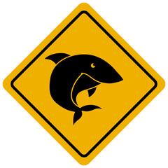 shark warning sign. australian wildlife sign