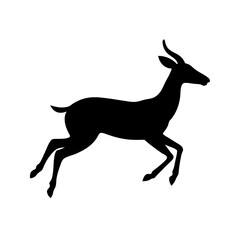 Obraz premium Graceful Black Silhouette Gazelle Running Swift African Plains Animal