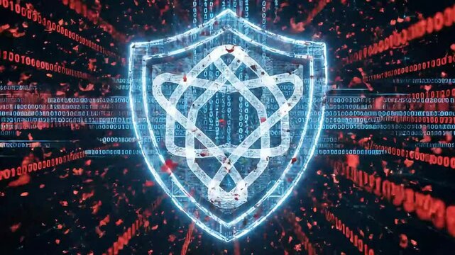 Cybersecurity Concept with a Futuristic Digital Shield AI Generated