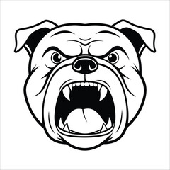 bulldog dog face silhouette illustration
