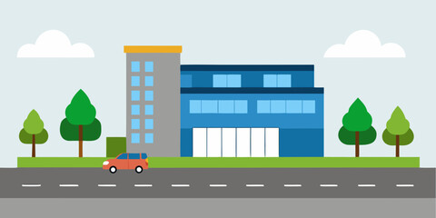 Obraz premium vector illustration of city street