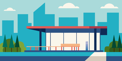 Fototapeta premium vector illustration of a restaurant