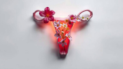 Uterus Adorned with Flowers A Celebration of Feminine Health