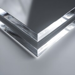 Clear Shiny Acrylic Sheet PNG | Transparent Plastic Panel with Realistic Glare & Reflection