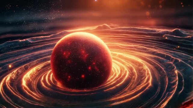 Abstraction background. Journey through a captivating cosmic landscape showcasing planets and stellar energy, space-travel