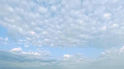 cute large white clouds in the blue sky bg - photo of nature