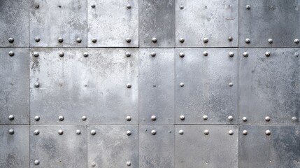 Textured Metal Wall with Rivets and Panels for Industrial Design