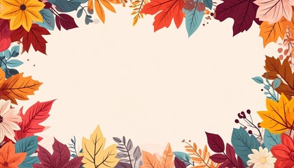 Autumn leaves decoration natural setting graphic design colorful background aesthetic viewpoint seasonal concept