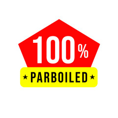 100% parboiled png, rice tag, premium label