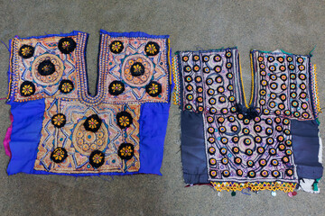 Traditional Rajasthani Fabric Display in Jaisalmer India
