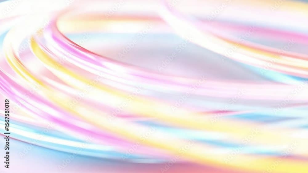 Poster swirling light ribbons: a mesmerizing close-up of luminous, multi-colored light ribbons, creating an